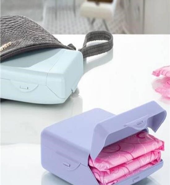 BUFFER® Çanta İçi Hijyenik Gizli Kilit Kapaklı Ped Saklama Taşıma Kutusu