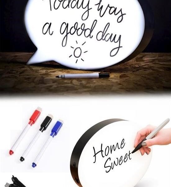 BUFFER® Kalemle Yazılabilen Konuşma Balonu Görünümlü Işıklı Mesaj Panosu