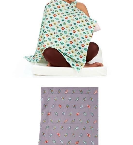 BUFFER® Kullanışlı Bebek Emzirme Önlüğü Kuş Desenli