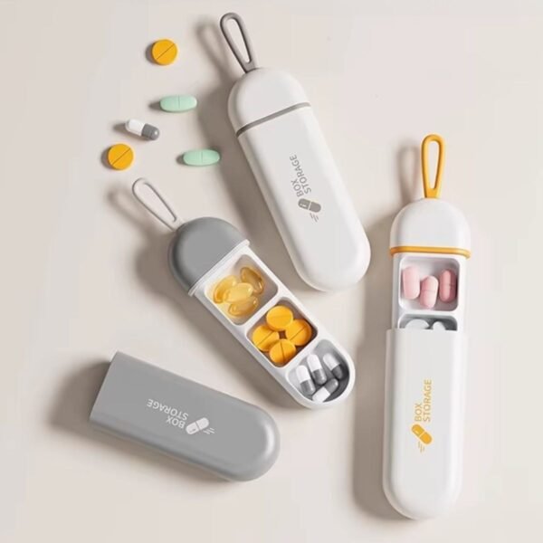 BUFFER® 3 Bölmeli Taşınabilir Seyahat Tipi Hap Saklama Kutusu İlaç Saklama Kutusu