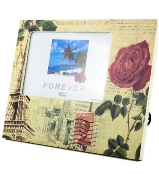 BUFFER® Decotown Dekoratif Desenli Çerçeve Gül Motifli Fotoğraf Çerçevesi